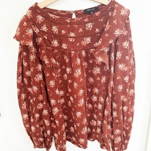 Madewell Floral blouse XS